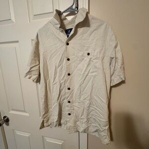 Caribbean Joe Cream Casual Button Down Shirt